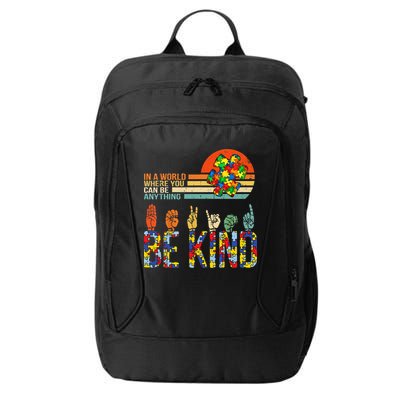 Be Kind Hand Sign Language ASL Puzzle Autism City Backpack