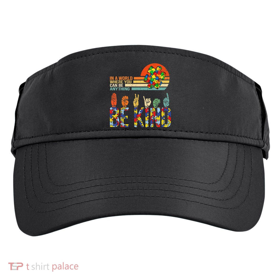 Be Kind Hand Sign Language ASL Puzzle Autism Adult Drive Performance Visor