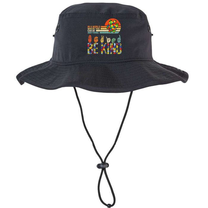 Be Kind Hand Sign Language ASL Puzzle Autism Bucket Hat