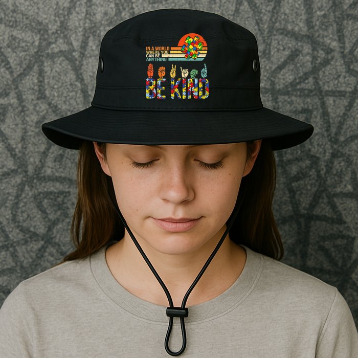 Be Kind Hand Sign Language ASL Puzzle Autism Bucket Hat