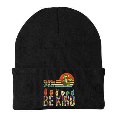 Be Kind Hand Sign Language ASL Puzzle Autism Beanie