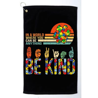 Be Kind Hand Sign Language ASL Puzzle Autism Golf Towel