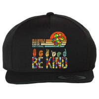 Be Kind Hand Sign Language ASL Puzzle Autism Wool Snapback Cap