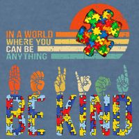Be Kind Hand Sign Language ASL Puzzle Autism Garment-Dyed Sweatshirt