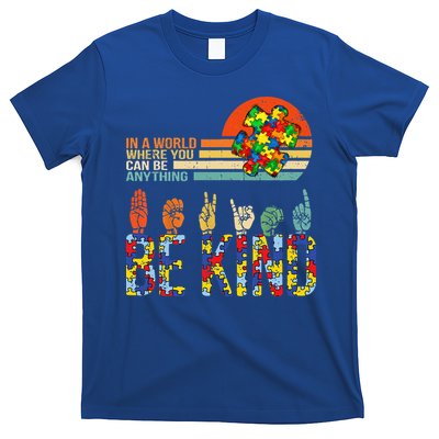 Be Kind Hand Sign Language ASL Puzzle Autism T-Shirt