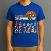 Be Kind Hand Sign Language ASL Puzzle Autism T-Shirt