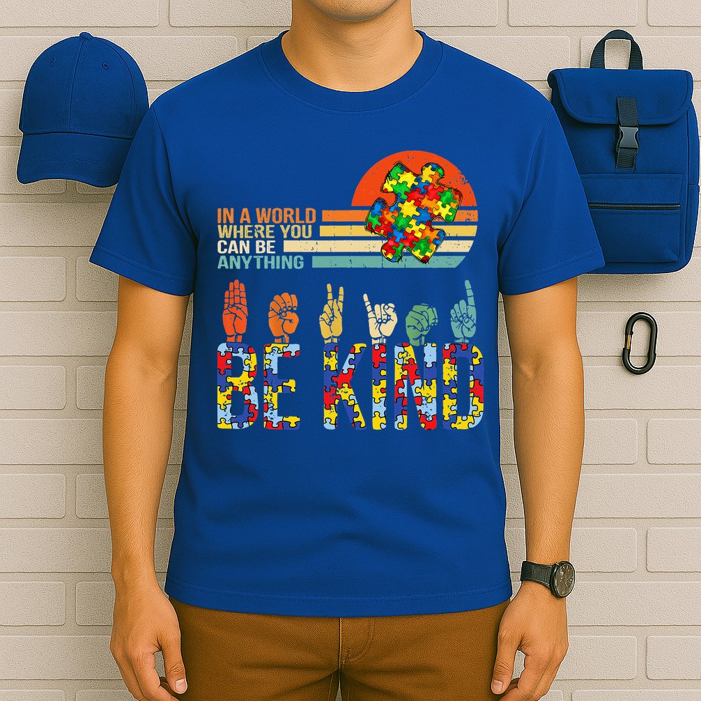 Be Kind Hand Sign Language ASL Puzzle Autism T-Shirt