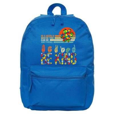 Be Kind Hand Sign Language ASL Puzzle Autism 16 in Basic Backpack