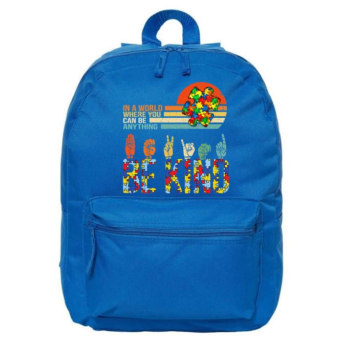 Be Kind Hand Sign Language ASL Puzzle Autism 16 in Basic Backpack
