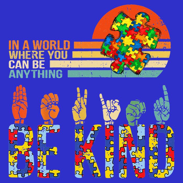 Be Kind Hand Sign Language ASL Puzzle Autism 16 in Basic Backpack