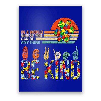 Be Kind Hand Sign Language ASL Puzzle Autism Poster