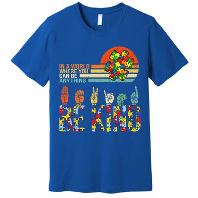 Be Kind Hand Sign Language ASL Puzzle Autism Premium T-Shirt