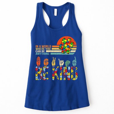 Be Kind Hand Sign Language ASL Puzzle Autism Womens Tank Top