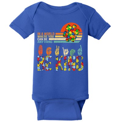 Be Kind Hand Sign Language ASL Puzzle Autism Baby Bodysuit
