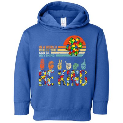 Be Kind Hand Sign Language ASL Puzzle Autism Toddler Hoodie