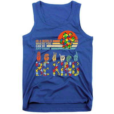 Be Kind Hand Sign Language ASL Puzzle Autism Tank Top