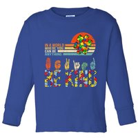 Be Kind Hand Sign Language ASL Puzzle Autism Toddler Long Sleeve Shirt