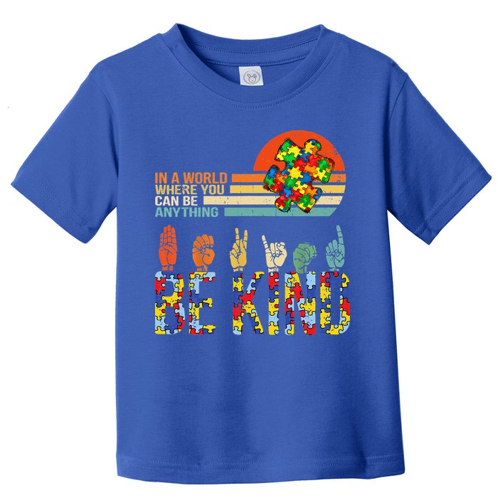 Be Kind Hand Sign Language ASL Puzzle Autism Toddler T-Shirt