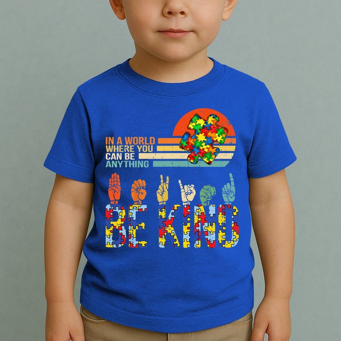 Be Kind Hand Sign Language ASL Puzzle Autism Toddler T-Shirt