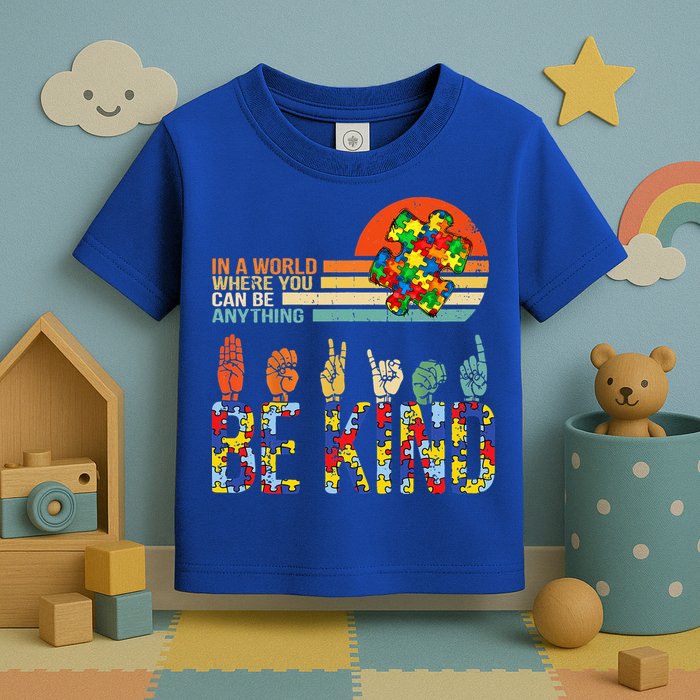 Be Kind Hand Sign Language ASL Puzzle Autism Toddler T-Shirt