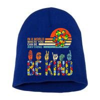 Be Kind Hand Sign Language ASL Puzzle Autism Short Acrylic Beanie