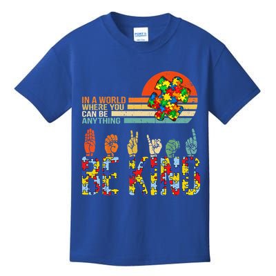 Be Kind Hand Sign Language ASL Puzzle Autism Kids T-Shirt