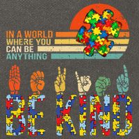 Be Kind Hand Sign Language ASL Puzzle Autism Cotton Canvas Backpack