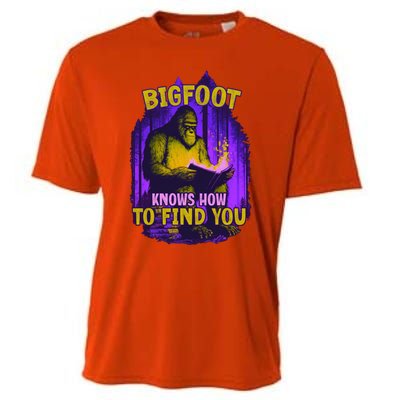 Bigfoot Knows How To Find You Loves To Read Cool Gift Cooling Performance Crew T-Shirt