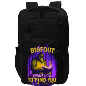 Bigfoot Knows How To Find You Loves To Read Cool Gift Impact Tech Backpack