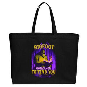 Bigfoot Knows How To Find You Loves To Read Cool Gift Cotton Canvas Jumbo Tote