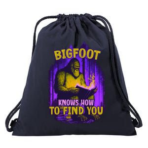 Bigfoot Knows How To Find You Loves To Read Cool Gift Drawstring Bag