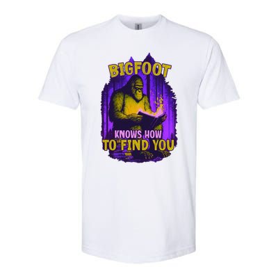 Bigfoot Knows How To Find You Loves To Read Cool Gift Softstyle CVC T-Shirt