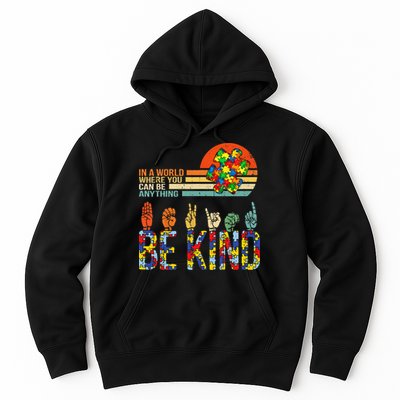 Be Kind Hand Sign Language ASL Puzzle Autism Hoodie