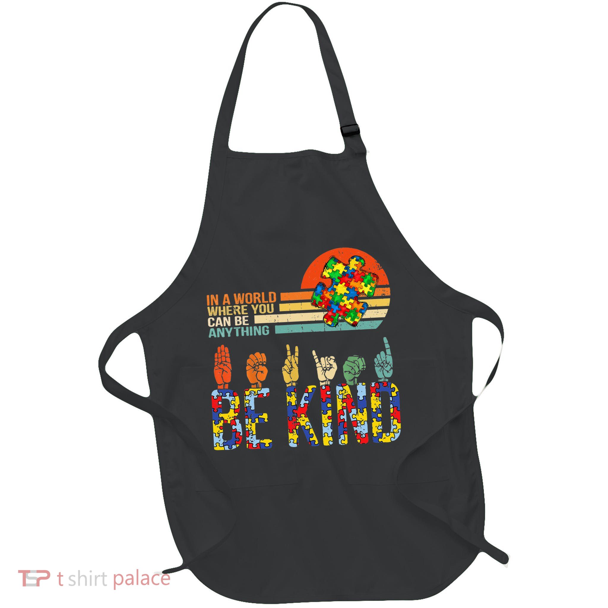 Be Kind Hand Sign Language ASL Puzzle Autism Apron