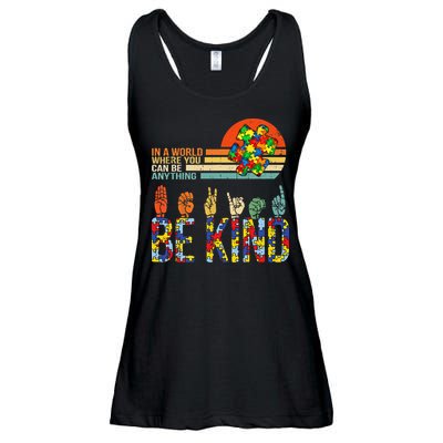 Be Kind Hand Sign Language ASL Puzzle Autism Ladies Essential Flowy Tank