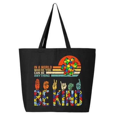 Be Kind Hand Sign Language ASL Puzzle Autism 25L Jumbo Tote