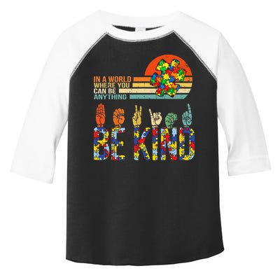 Be Kind Hand Sign Language ASL Puzzle Autism Toddler Fine Jersey T-Shirt