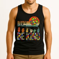 Be Kind Hand Sign Language ASL Puzzle Autism Tank Top