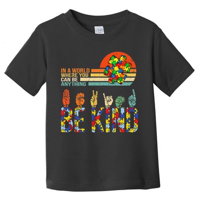 Be Kind Hand Sign Language ASL Puzzle Autism Toddler T-Shirt