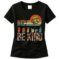 Be Kind Hand Sign Language ASL Puzzle Autism Womens T-Shirt