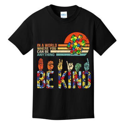 Be Kind Hand Sign Language ASL Puzzle Autism Kids T-Shirt