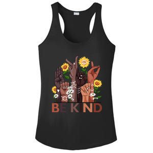 Be Kind Hand Sign Language Teachers Melanin Interpreter Asl Gift Ladies PosiCharge Competitor Racerback Tank