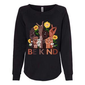 Be Kind Hand Sign Language Teachers Melanin Interpreter Asl Gift Womens California Wash Sweatshirt