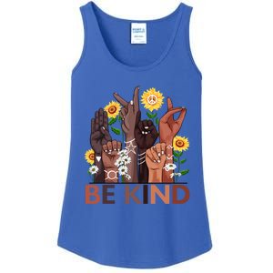 Be Kind Hand Sign Language Teachers Melanin Interpreter Asl Gift Ladies Essential Tank