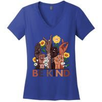 Be Kind Hand Sign Language Teachers Melanin Interpreter Asl Gift Women's V-Neck T-Shirt