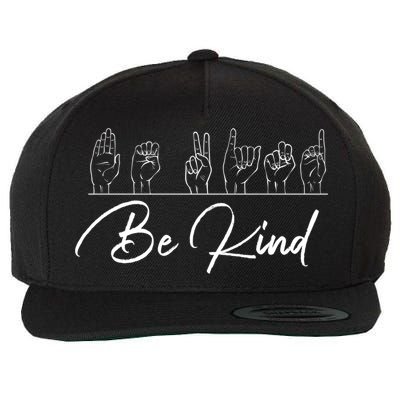 Be Kind Hand Sign Sign Language Gift Asl Interpreter Gift Wool Snapback Cap