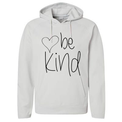 Be Kind Heart Love Blessed Grateful Performance Fleece Hoodie