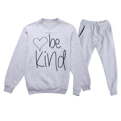 Be Kind Heart Love Blessed Grateful Premium Crewneck Sweatsuit Set