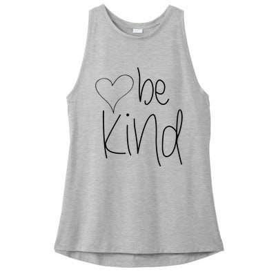 Be Kind Heart Love Blessed Grateful Ladies PosiCharge Tri-Blend Wicking Tank