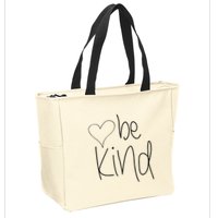 Be Kind Heart Love Blessed Grateful Zip Tote Bag